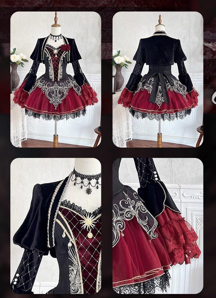 Letters from Unknown Star~Blood Feast~Gothic Lolita JSK Suit Daily Goth Dress
