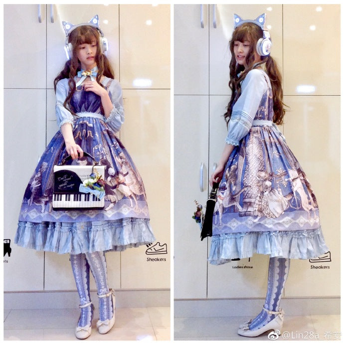 Red Maria ~ Lace Printed Bow 80D Lolita Tights Multicolors