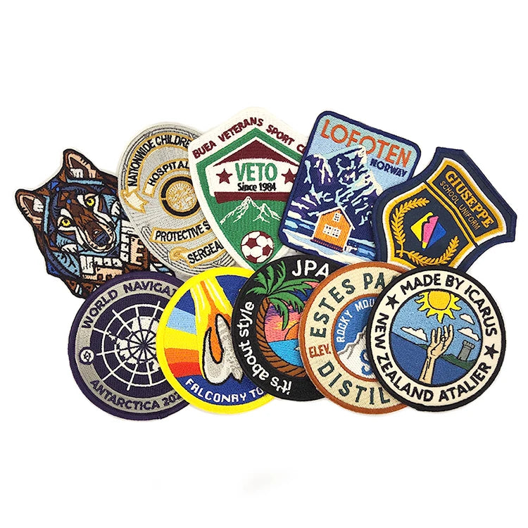Custom  Iron on Backing Embroidery Patches Embroidered Patch for Caps