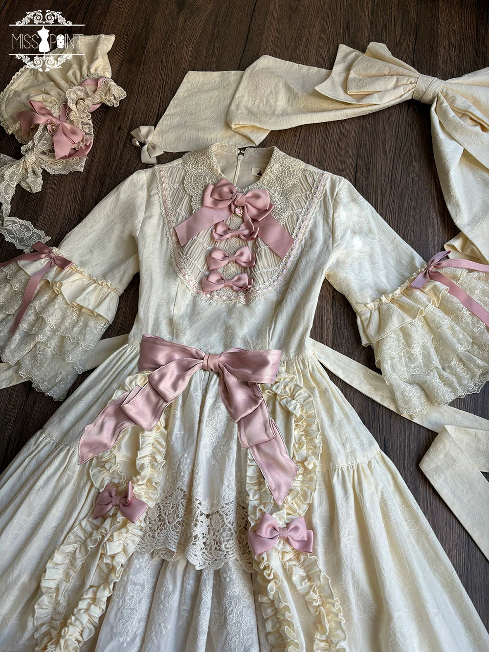 Miss Point~Lilyka Garden~Classic Lolita OP Dress Elegant Floral Wall Princess Sleeve