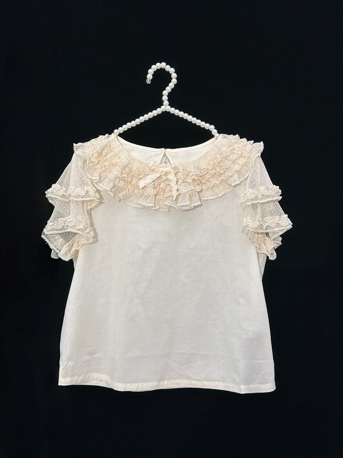 Sweet Dreamer~Antique Wall~Classic Lolita Blouse Polka Dots Tulle Shirt