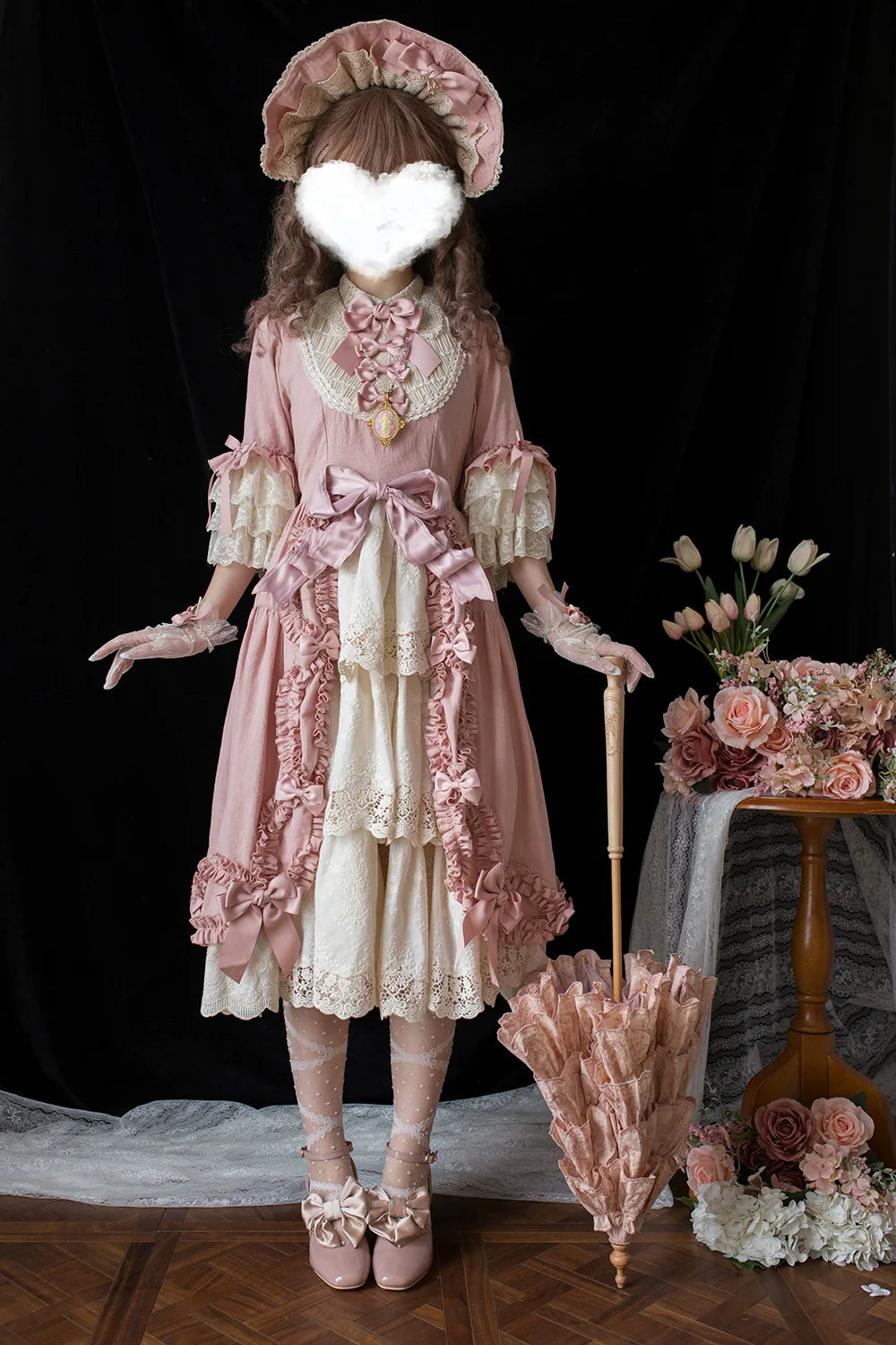 Miss Point~Lilyka Garden~Classic Lolita OP Dress Elegant Floral Wall Princess Sleeve