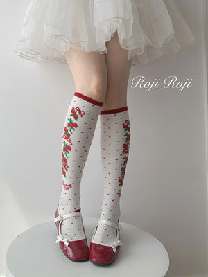 Roji Roji~Autumn Sweet Lolita Cotton Thigh-high Socks