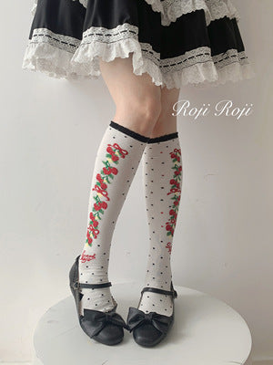 Roji Roji~Autumn Sweet Lolita Cotton Thigh-high Socks