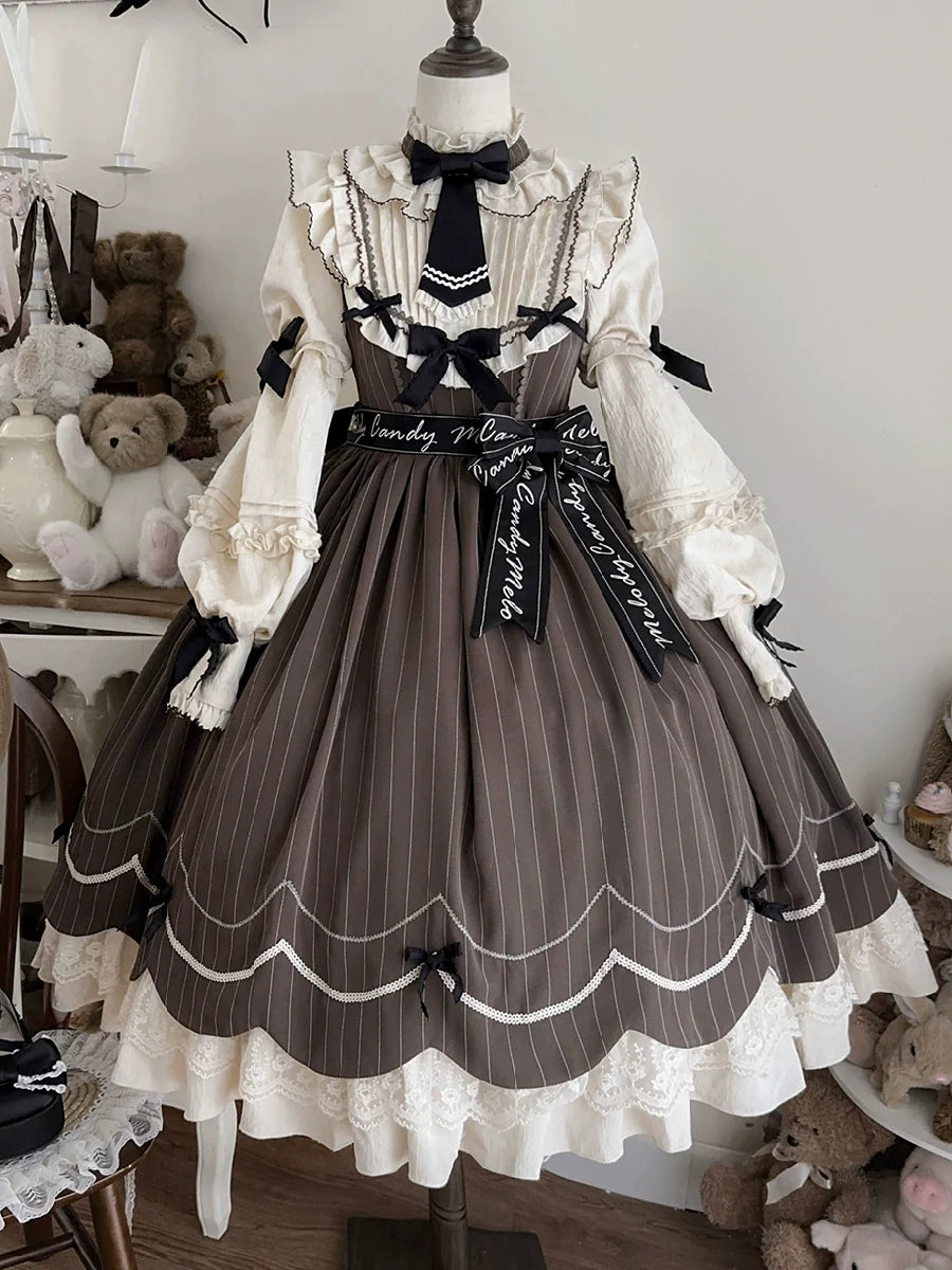 Buling Moon~Sweetheart Puppet~Retro Lolita OP Elegant Daily Lolita Dress