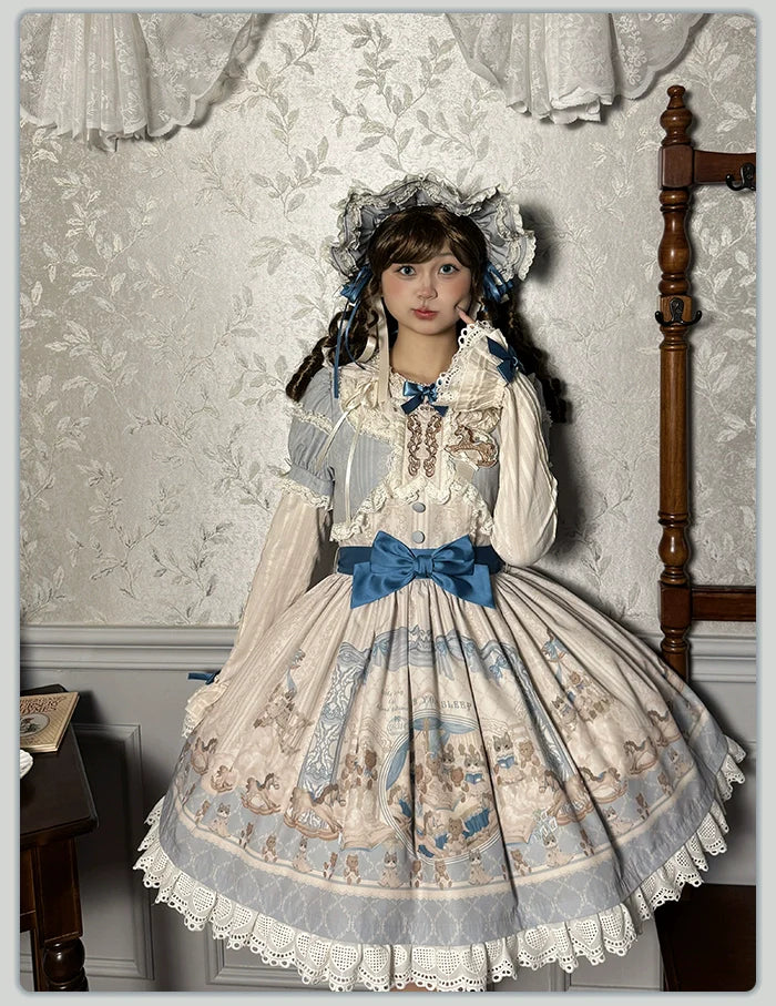 Alice Girl~Sea Salt Fairytale~Sweet Doll-like Lolita OP Animal Printed Lolita Dress