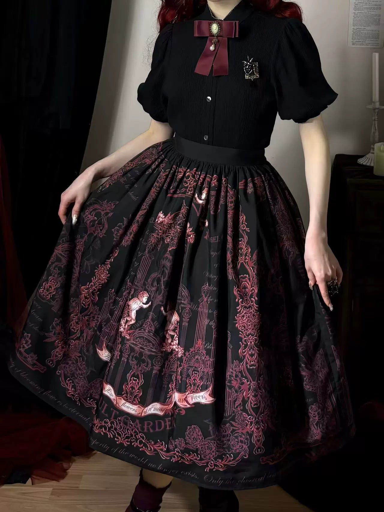 Vault Design~Angel Garden~Classic Lolita SK A-line Printed Lolita Skirt