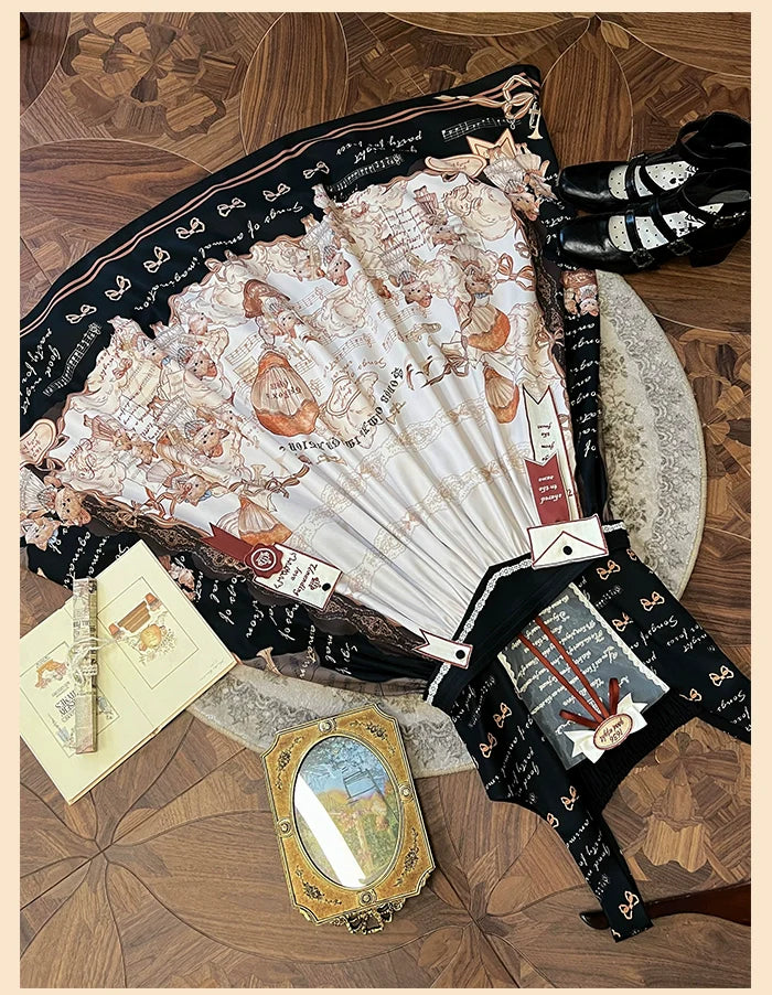 Alice Girl~Fox Band~Printed Sweet Lolita JSK Dress Square Neckline Daily Dress
