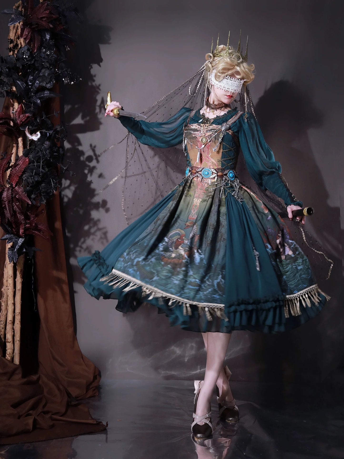 (BFM)FunCcino~Ragnarok~Nordic Style Loki Lolita JSK SK Dress