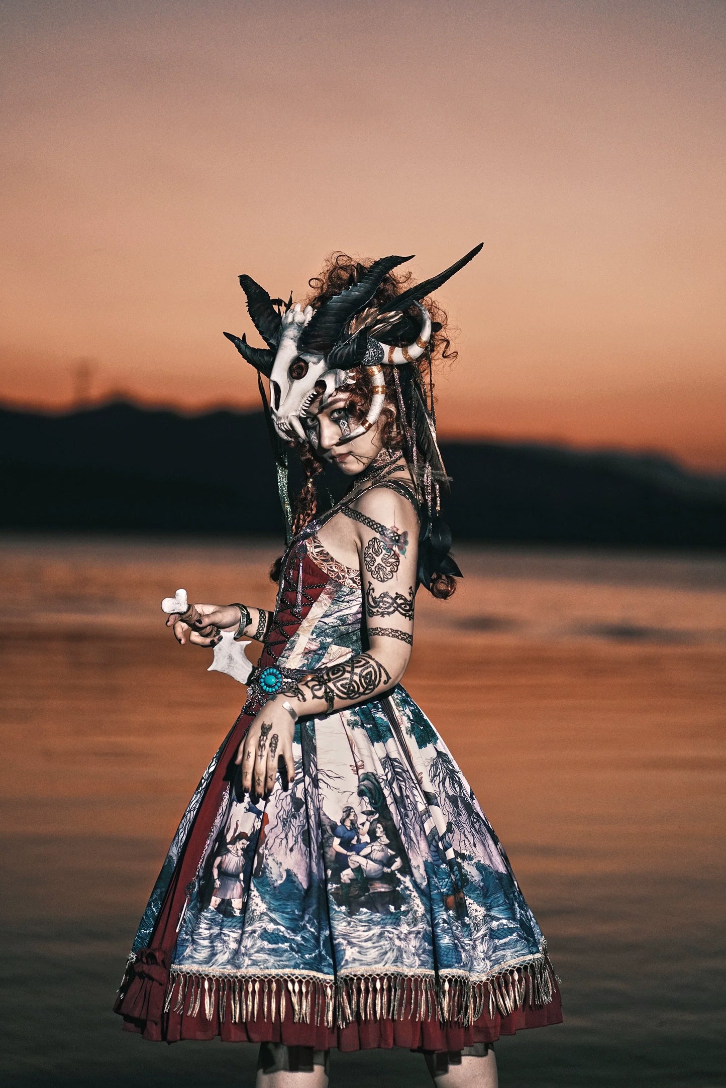 (BFM)FunCcino~Ragnarok~Nordic Style Loki Lolita JSK SK Dress