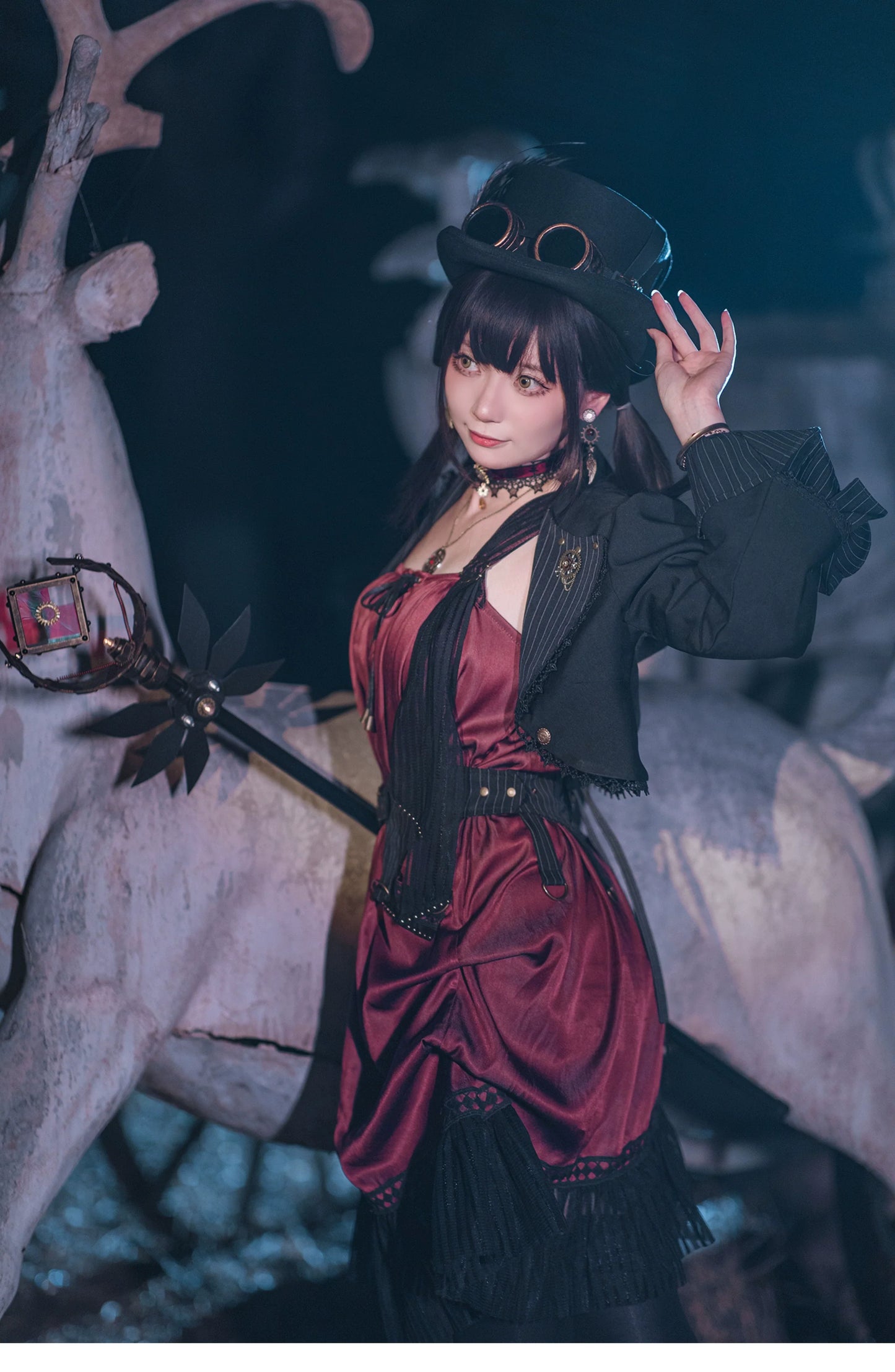 (BFM)Mr. Yi's Steam Continent~Gothic Lolita Cardigan Long Sleeve Black Short Jacket