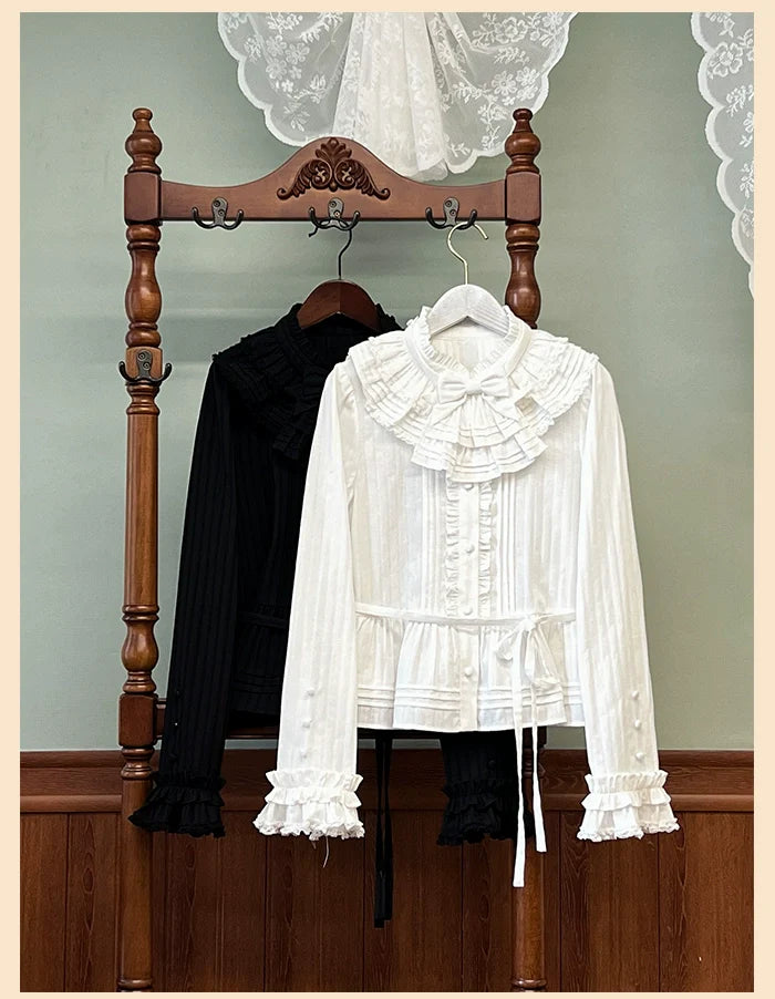 Alice Girl~Fox Band~Sweet Lolita Shirt with Bow Jabot