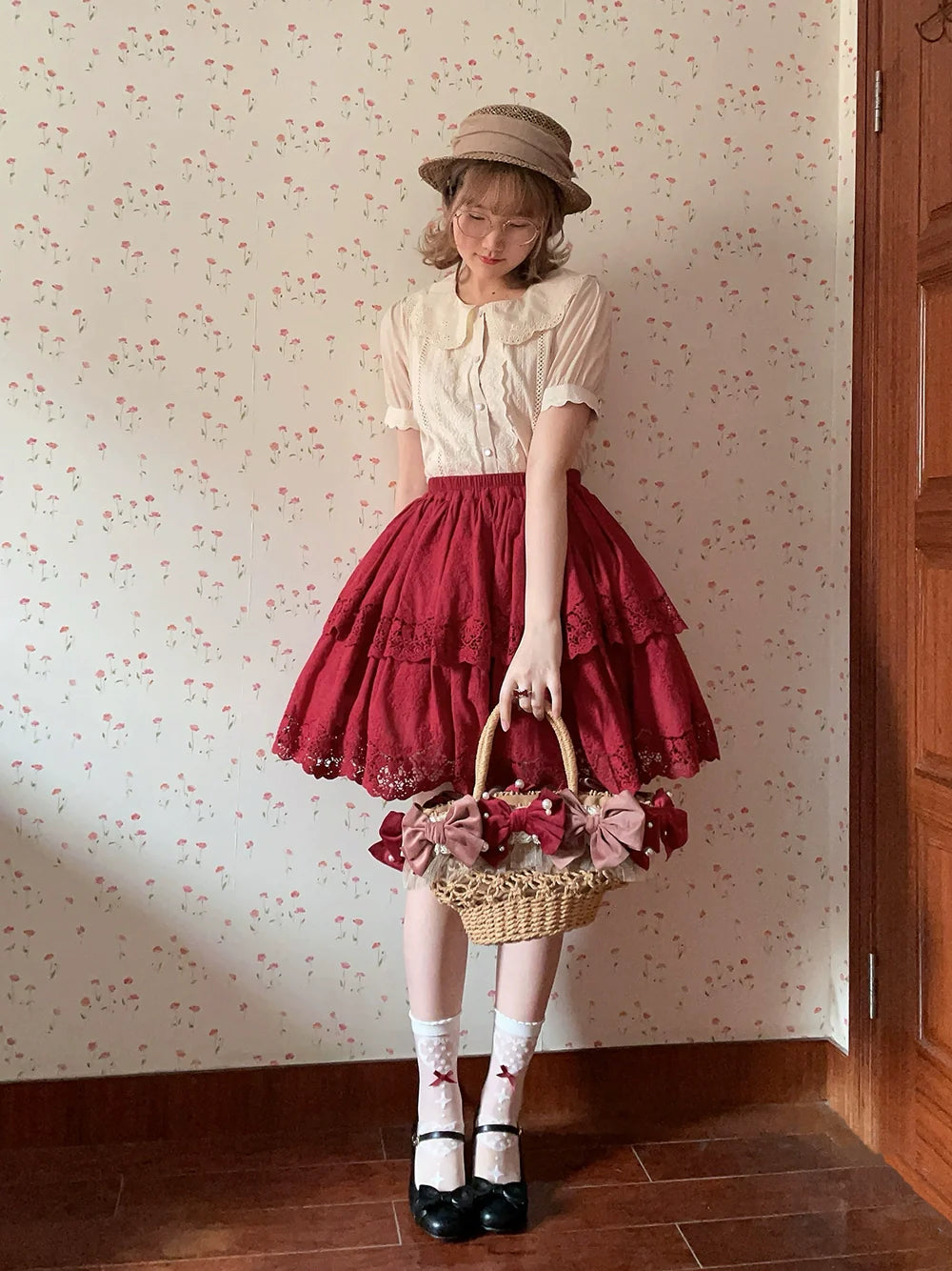 Miss Point~Forest Waltz~Classic Lolita Tiered Skirt Multi-layer Embroidered SK