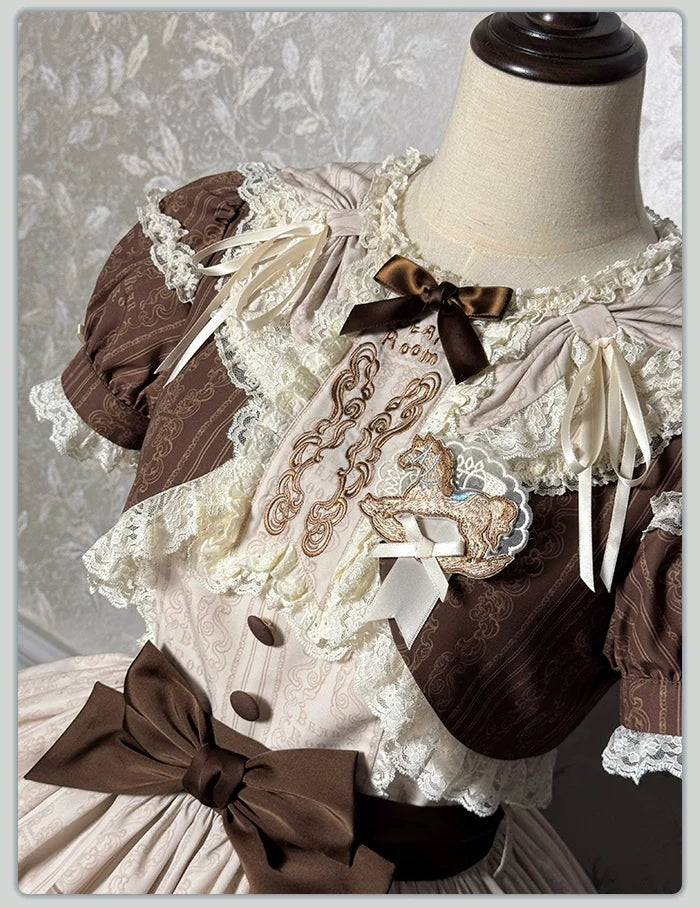 Alice Girl~Sea Salt Fairytale~Sweet Doll-like Lolita OP Animal Printed Lolita Dress