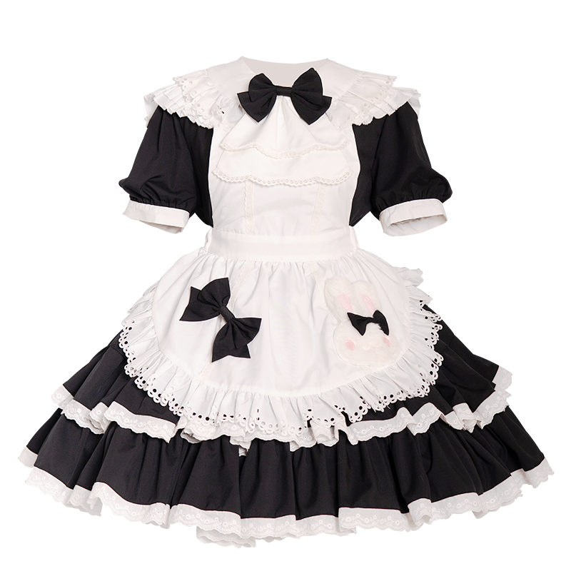 OCELOT~Leopard Bunny~Classic Maid Lolita OP with Apron and KC