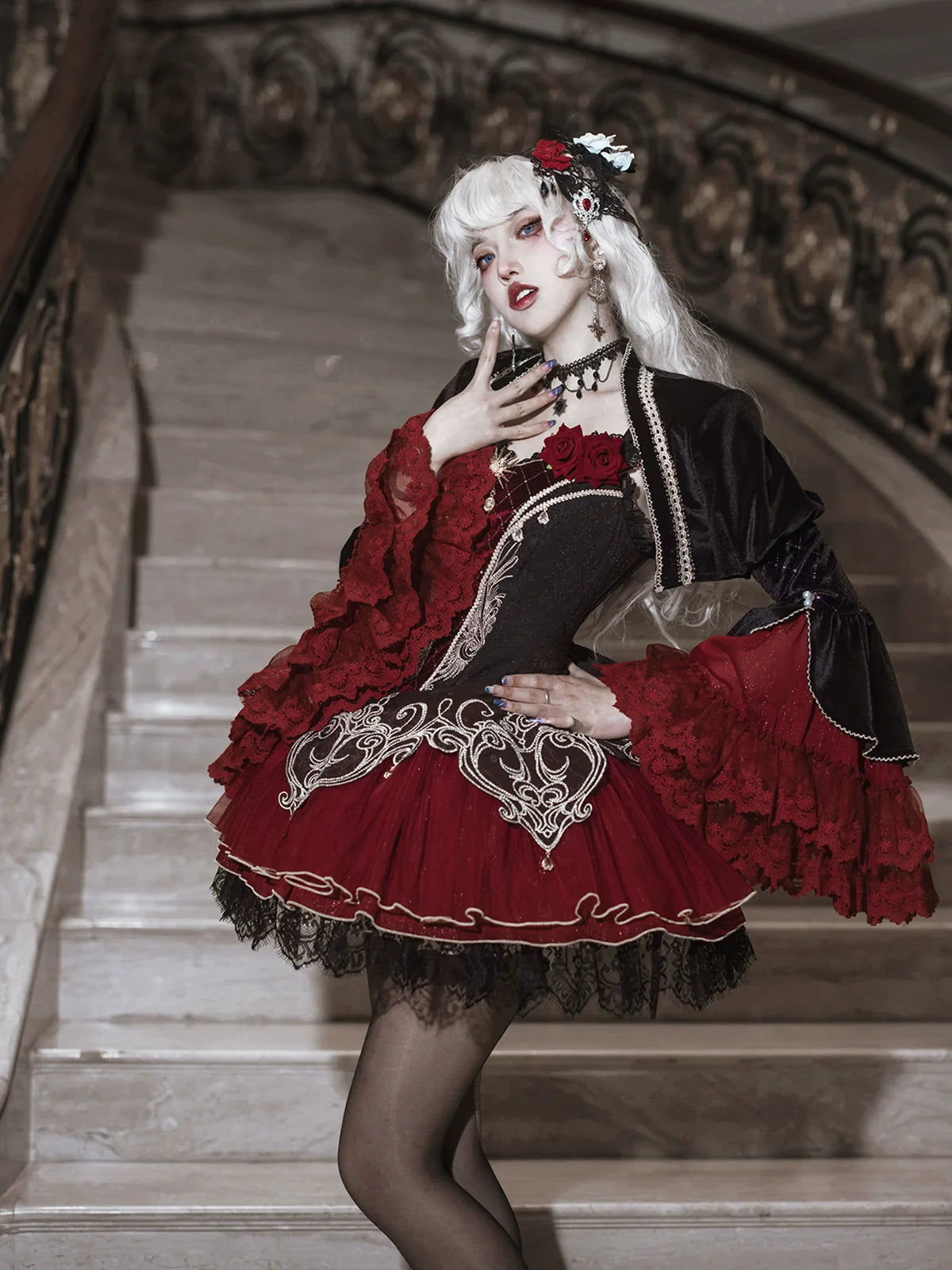 Letters from Unknown Star~Blood Feast~Gothic Lolita JSK Suit Daily Goth Dress