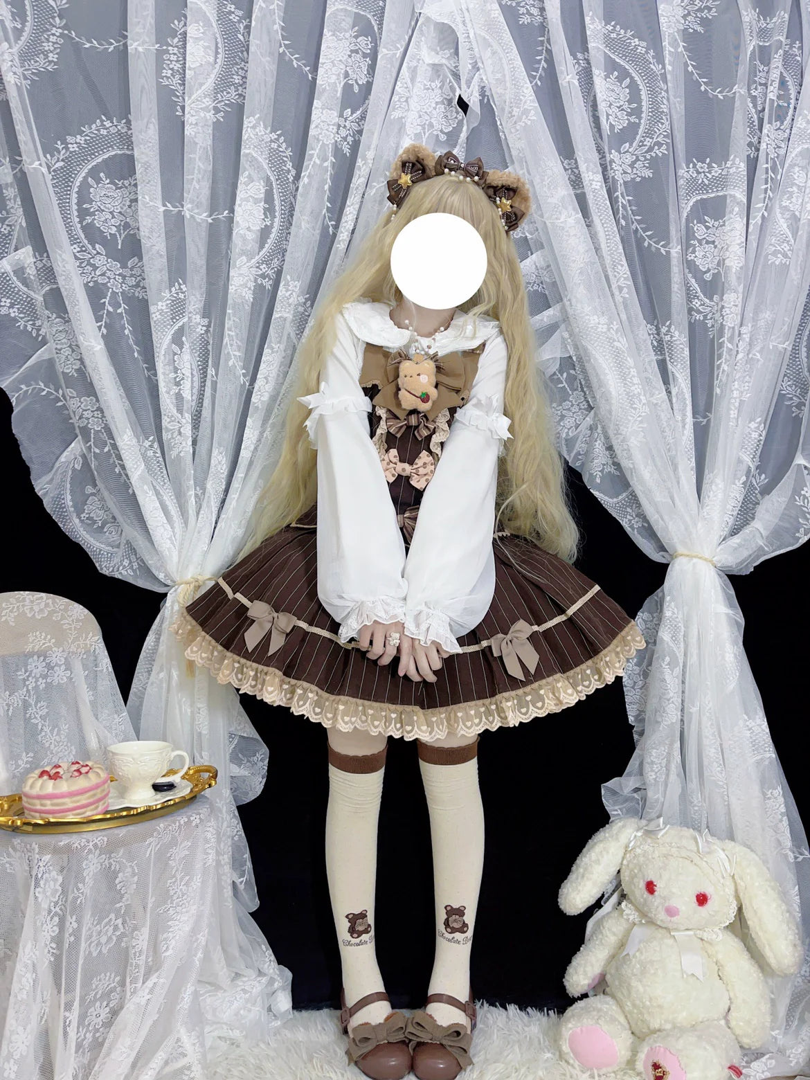 DMFS Lolita~Sweet Lolita Blouse Double-layered Puff Sleeves Lolita Shirt