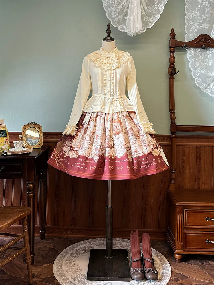 Alice Girl~Fox Band~Sweet Lolita Skirt Picture Book Style Dress