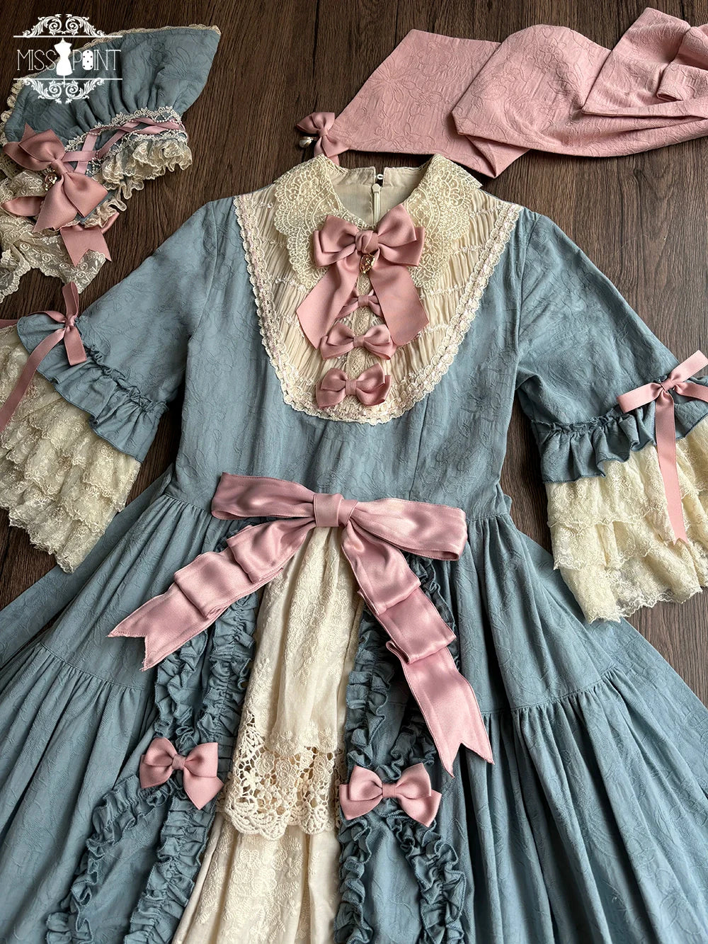 Miss Point~Lilyka Garden~Classic Lolita OP Dress Elegant Floral Wall Princess Sleeve