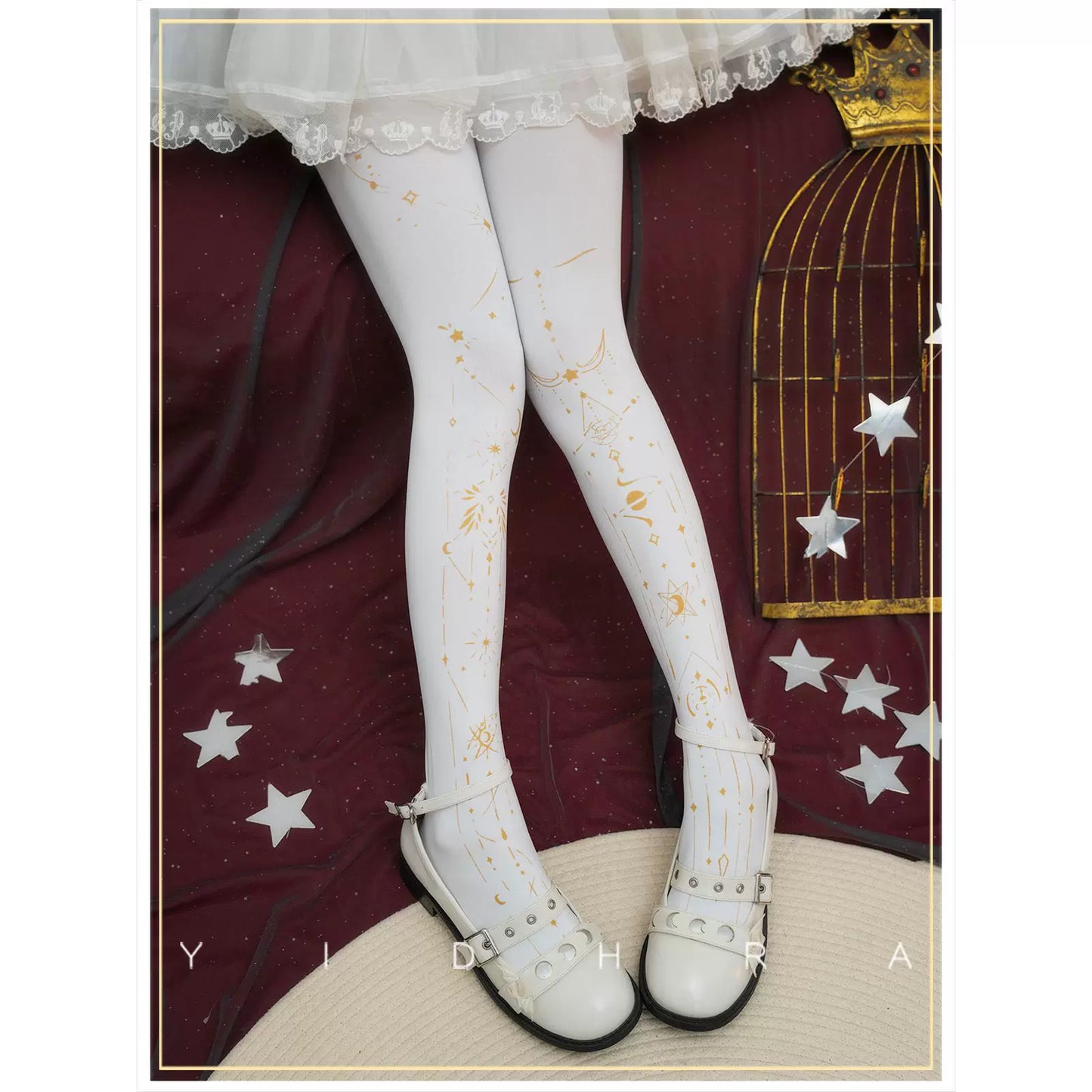 Yidhra~Starry Sky~12D Velvet Gothic Lolita Pantyhose with Skin-Colored Tights