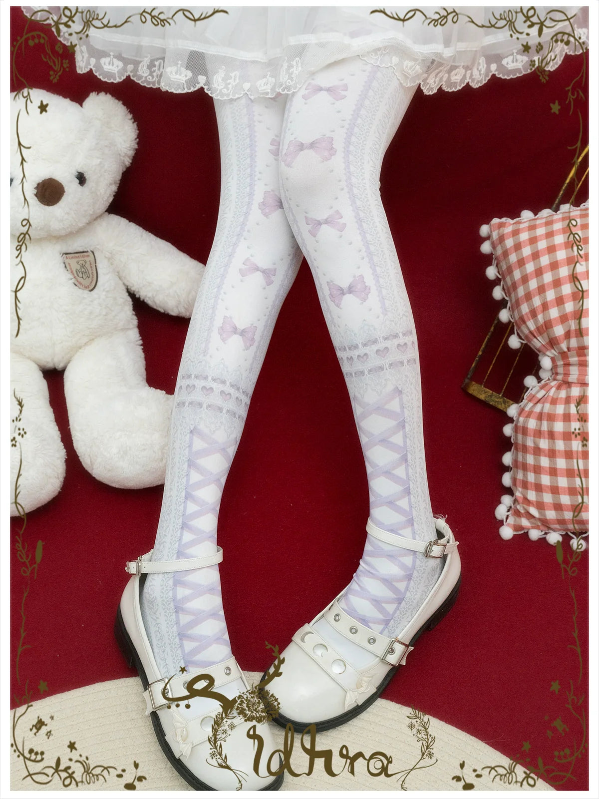 Yidhra~Christmas Lolita Pantyhose with Calf Lace Decoration