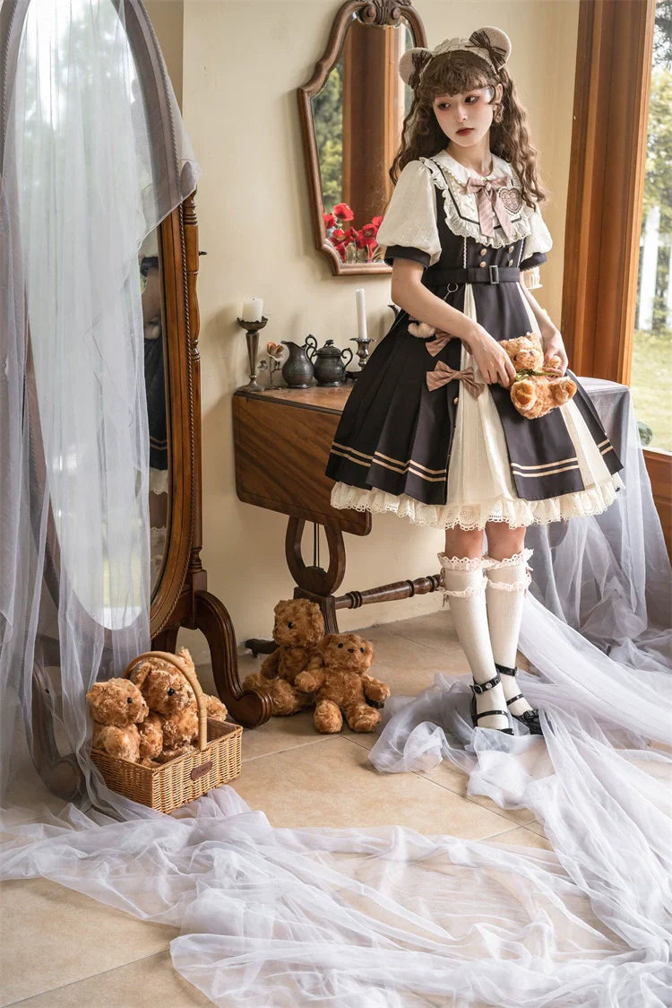 Letters from Unknown Star~Chocolate Workshop~Elegant Lolita OP Daily Short Sleeve Dress