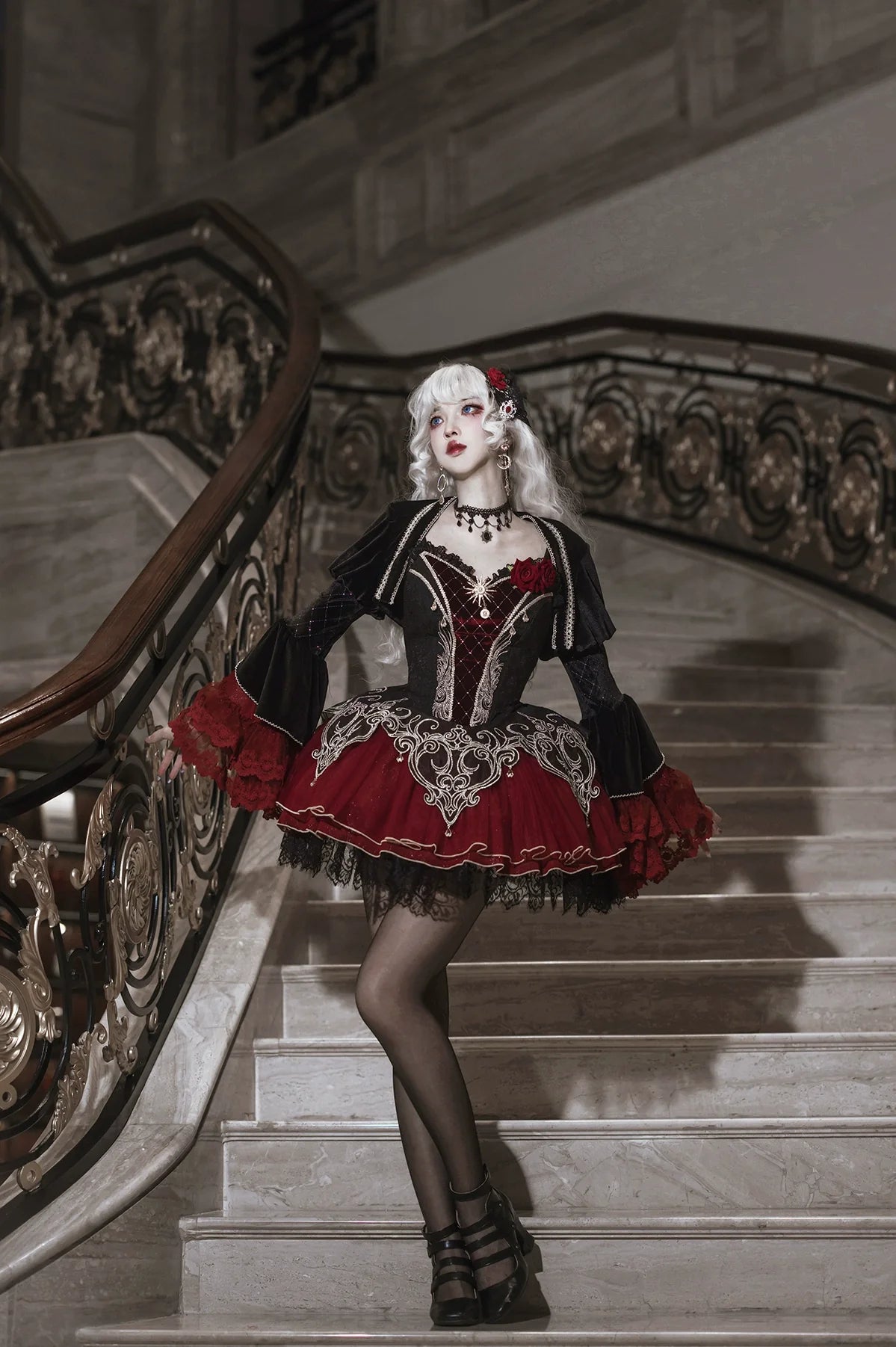 Letters from Unknown Star~Blood Feast~Gothic Lolita JSK Suit Daily Goth Dress
