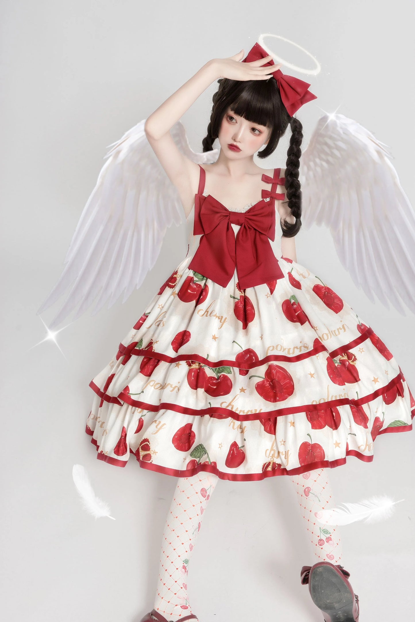 Polaris Lolita~Cherry Crown~Sweet Lolita JSK Three-tiered Dress