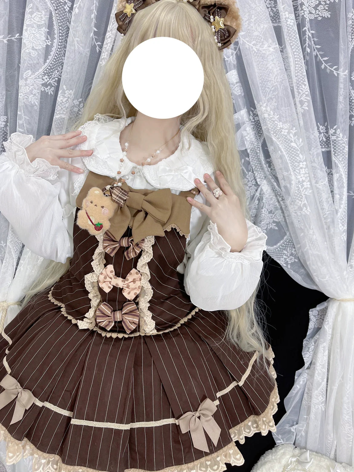 DMFS Lolita~Sweet Lolita Blouse Double-layered Puff Sleeves Lolita Shirt