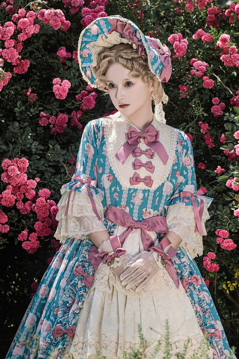 Miss Point~Lilyka Garden~Classic Lolita OP Dress Elegant Floral Wall Princess Sleeve