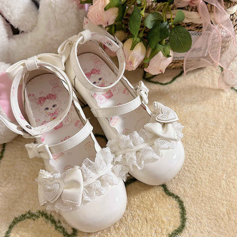 Aimee~Sakura~Sweet Lolita Heels Cute Mid-heel Mary Jane Shoes