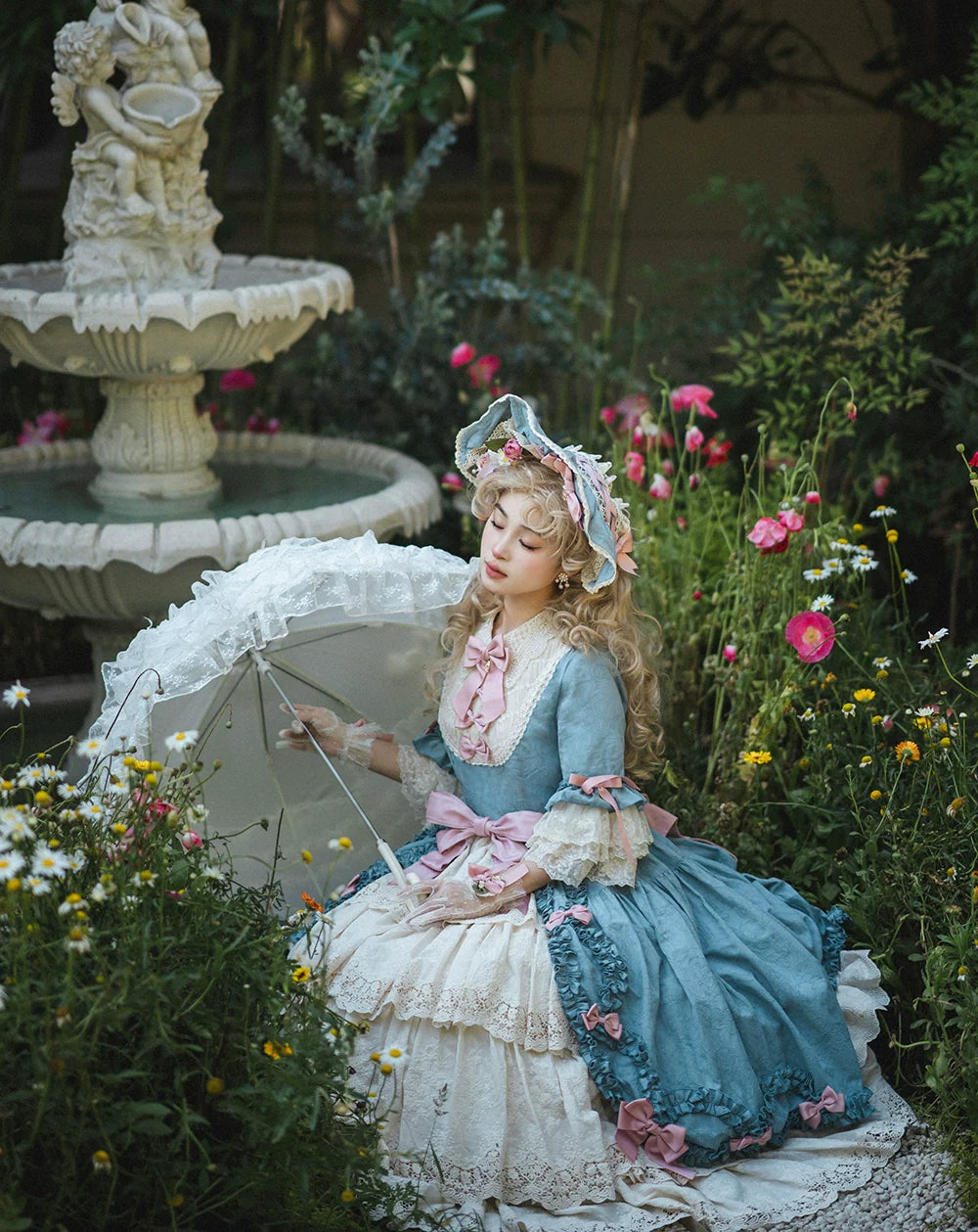 Miss Point~Lilyka Garden~Classic Lolita OP Dress Elegant Floral Wall Princess Sleeve