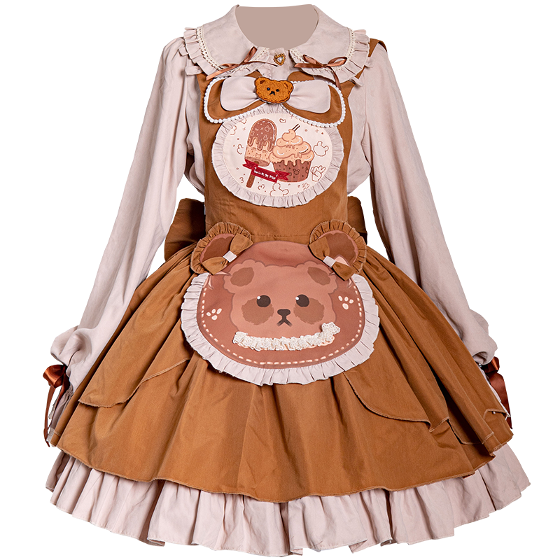 OCELOT~Sweet Lolita JSK Cute Bear Lolita Dress Set