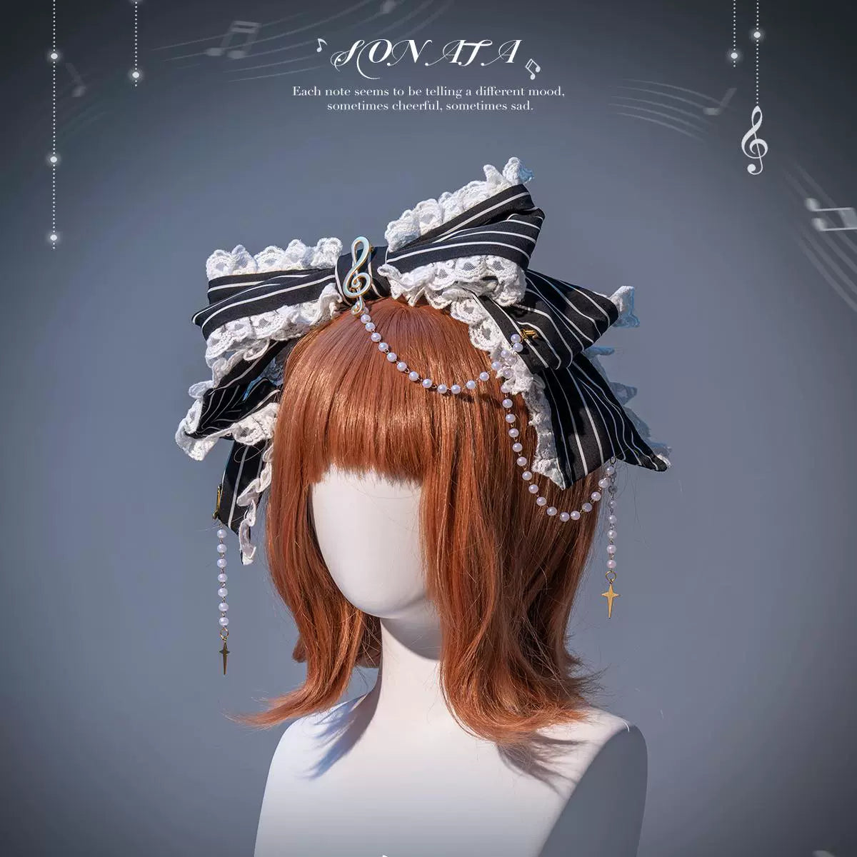 Forest Fluorescent Carps~Black and White Sonata~Ouji Lolita Vest Suit and Vintage Lolita OP Dress
