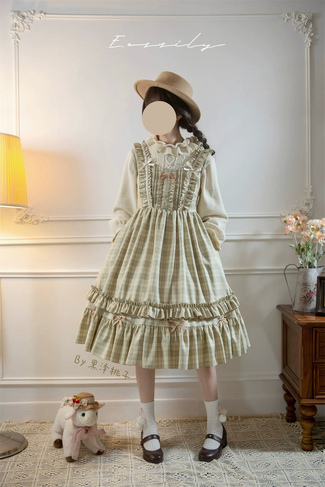 EESSILY~Green Fairy Tale~Classic Lolita Sweater Round Collar Winter Lolita Innerwear