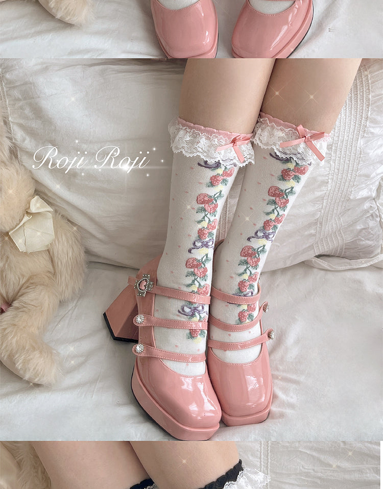 Roji Roji~Autumn Sweet Lolita Cotton Thigh-high Socks