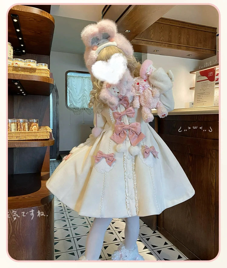 Sakurahime~Sweet Cookie~Sweet Lolita Coat Detachable Cape Pastel Outwear