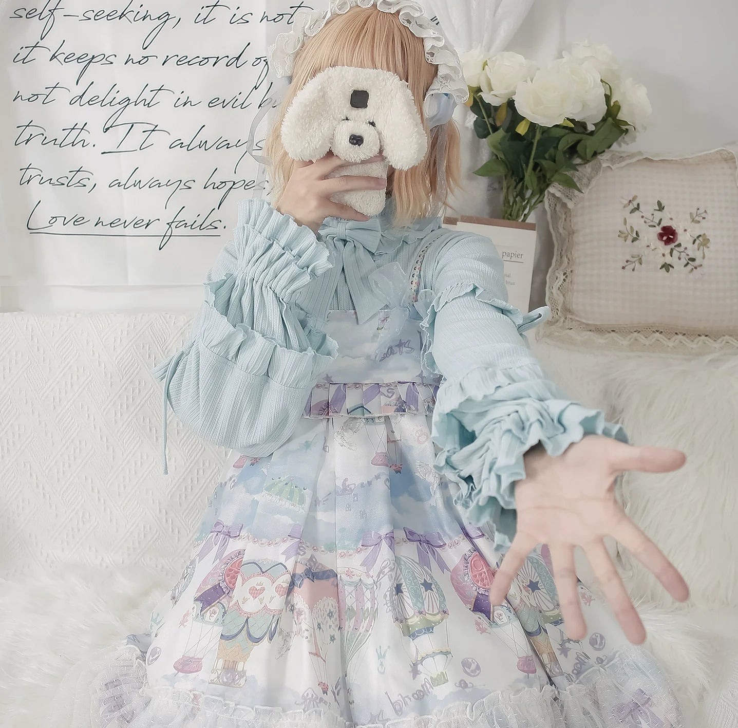MIST~First Snow~Sweet Lolita Sweater Winter Puff Sleeve Knitting Innerwear