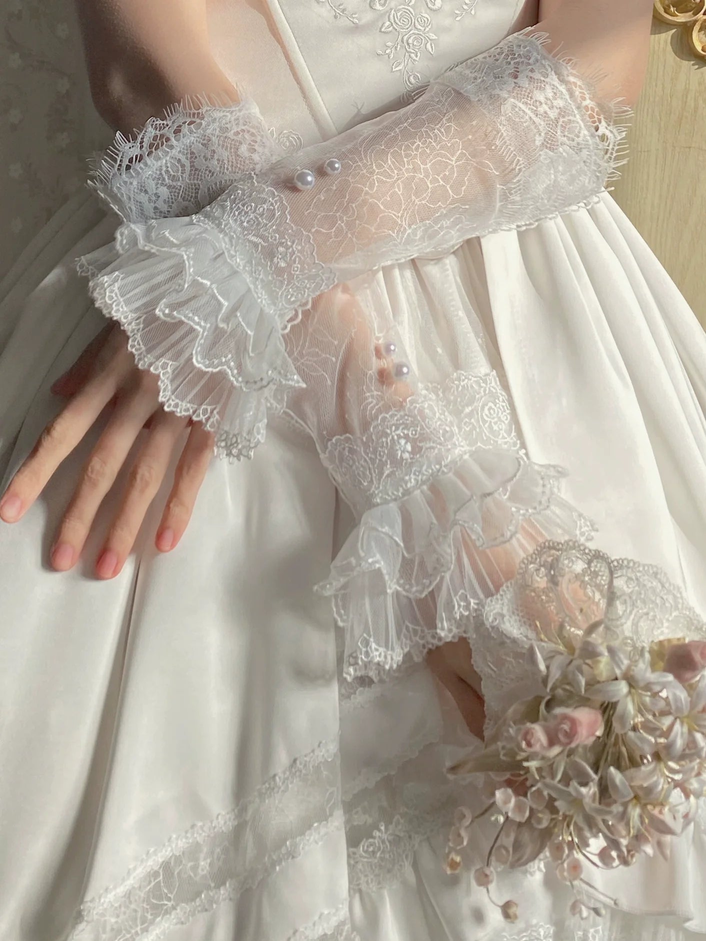 Garden Cat~Rose Promise~Classic Lolita JSK Embroidery Jumper Dress Built-in Fishbone