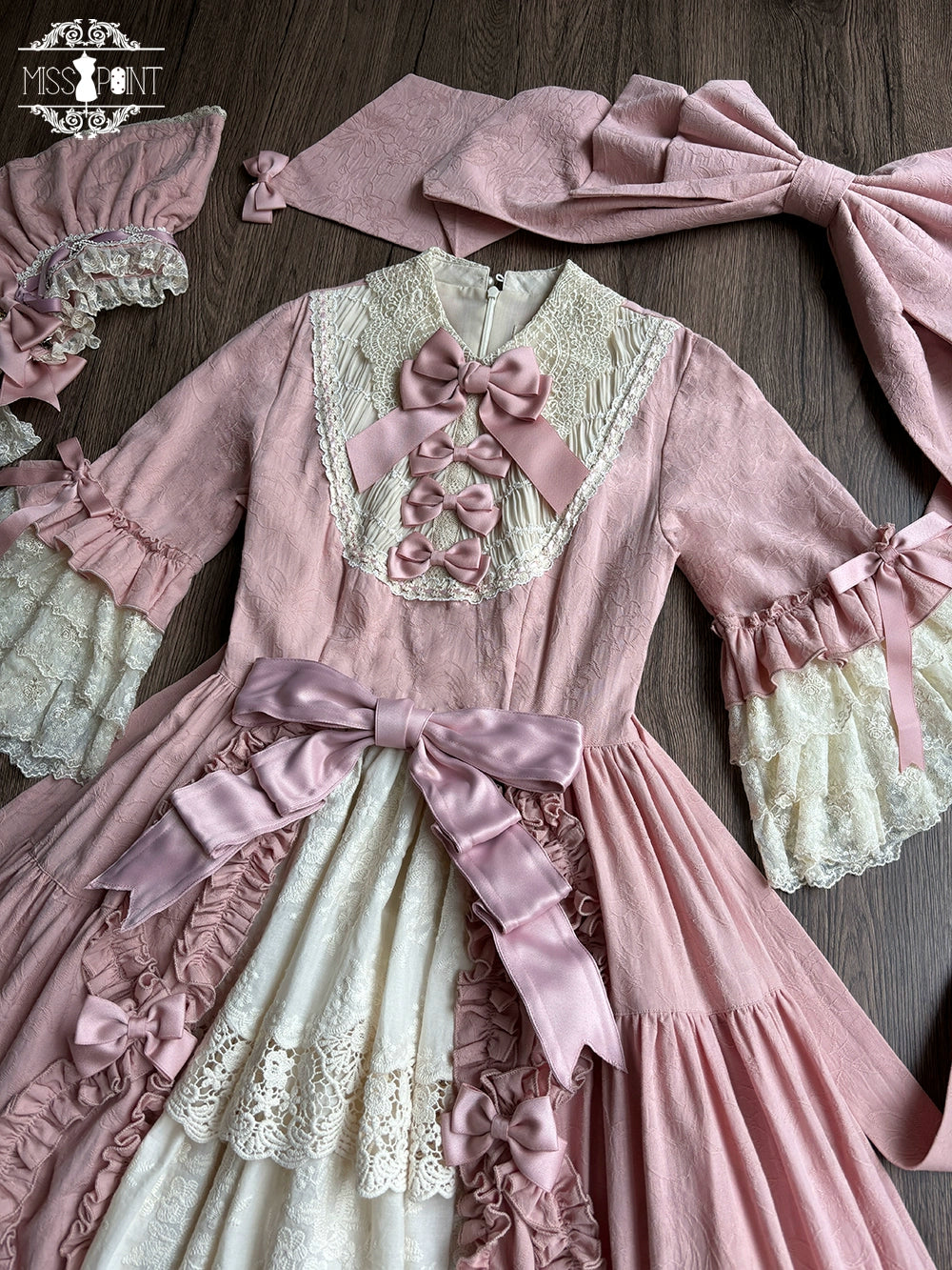 Miss Point~Lilyka Garden~Classic Lolita OP Dress Elegant Floral Wall Princess Sleeve