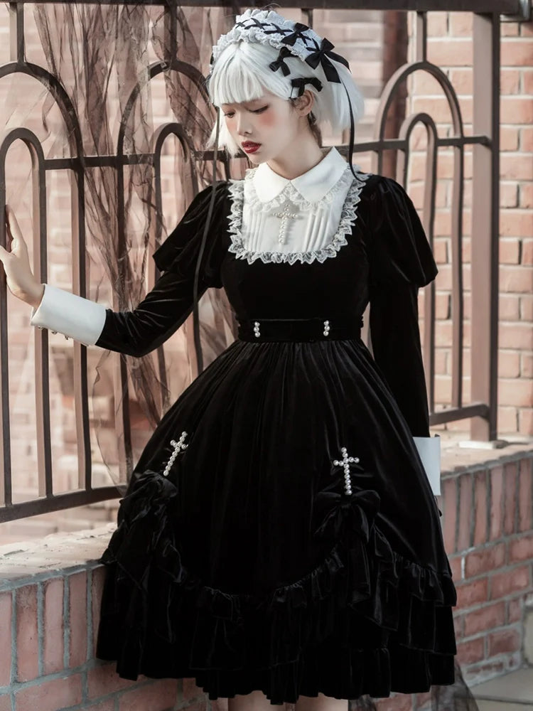 Sweet Date~Halloween Gothic Lolita OP Dress Princess Winter Dress