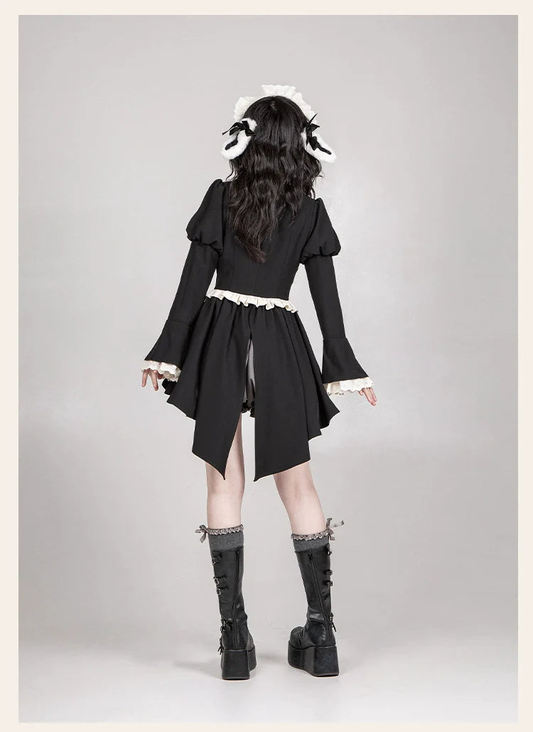 With PUJI~Night Feast~Gothic Lolita Suit Ouji Lolita Tailcoat Tiered Skirt Shorts