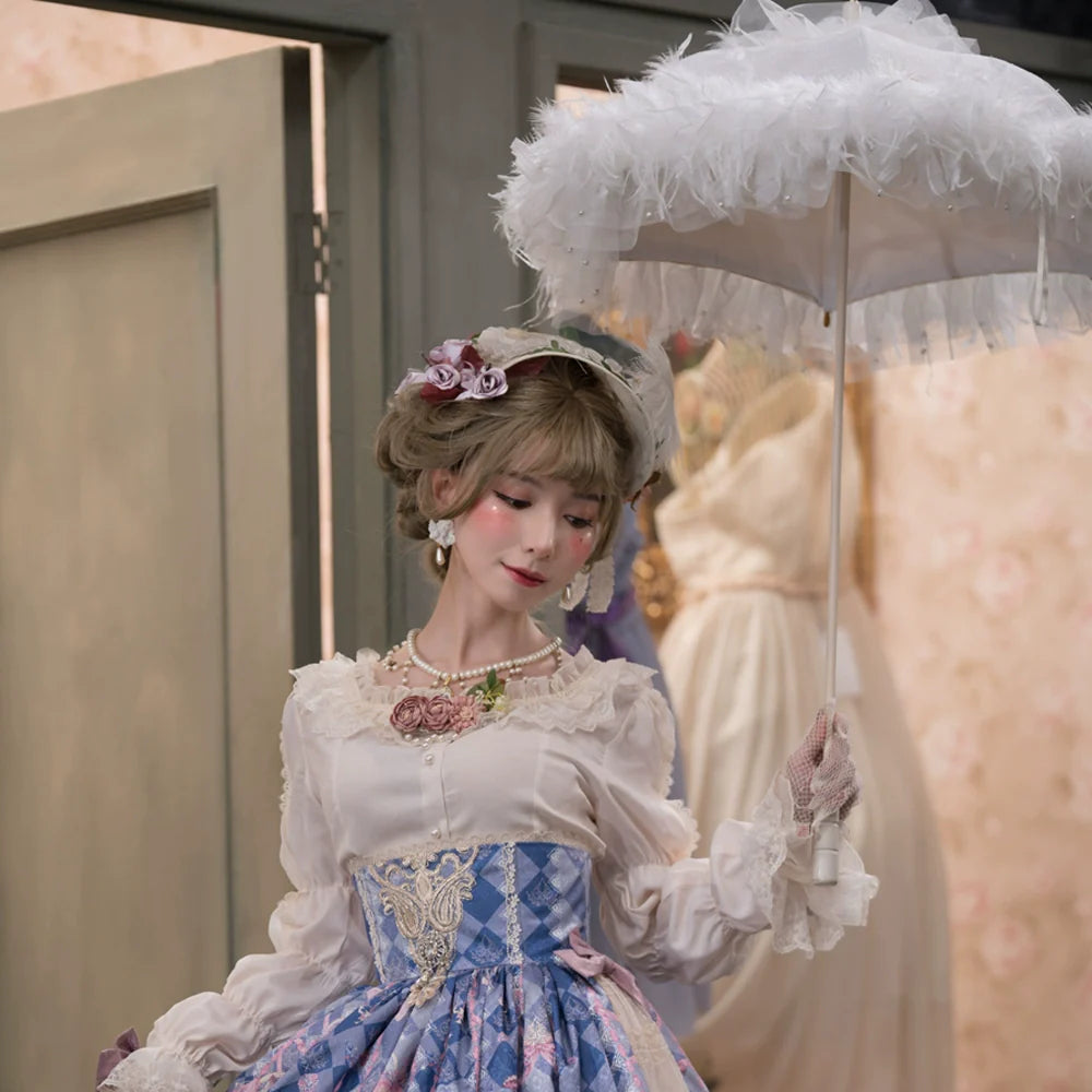 Miss Point~Elizabeth Meow~Classic Lolita Blouse Lotus Root Sleeve Lolita Shirt