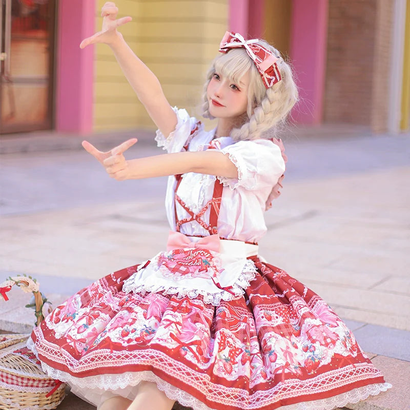 OCELOT~Sweet Lolita Lolita JSK and SK Rabbit Strawberry Dress