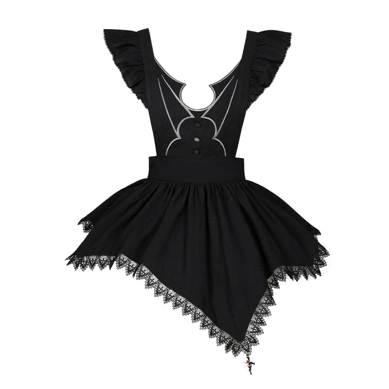 With PUJI~Castle Night~Gothic Twins Lolita OP Three-tiered Embroidery Dress