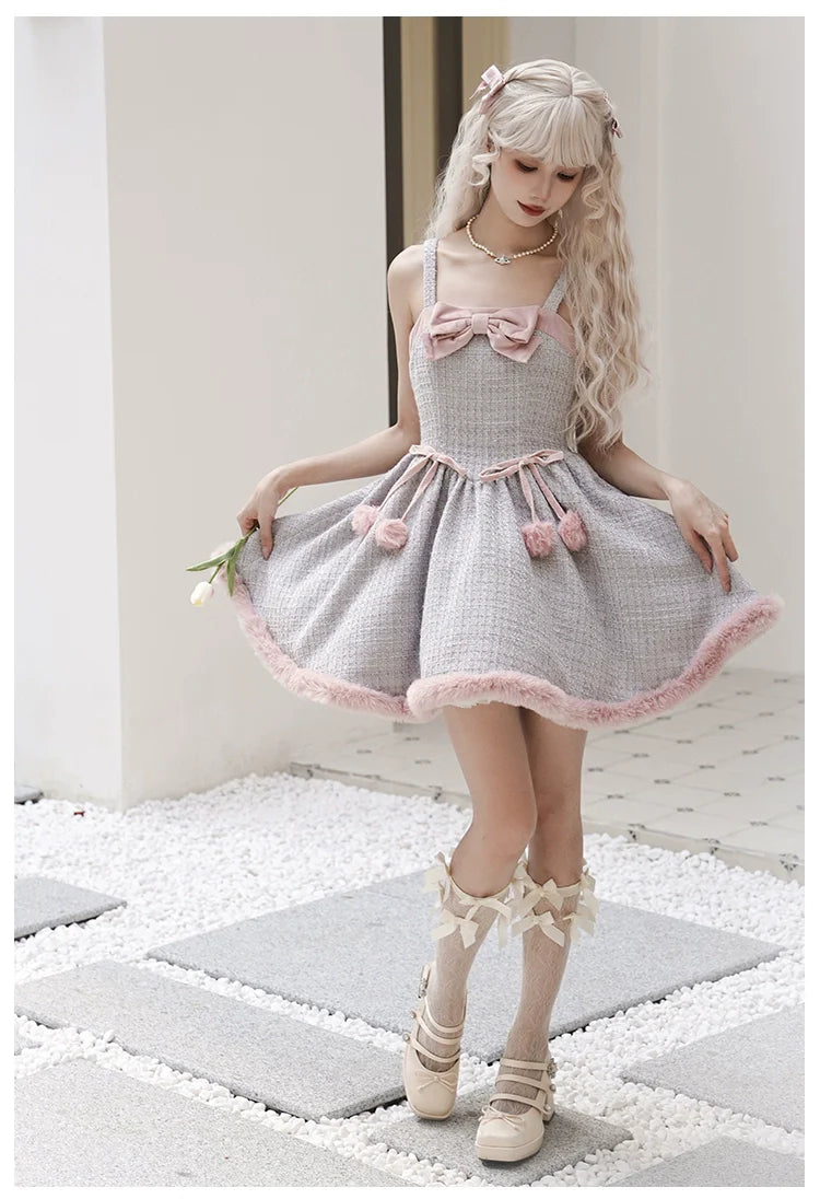 With PUJI~Winter Love Song~Winter Sweet Lolita JSK Suit Plush Cape