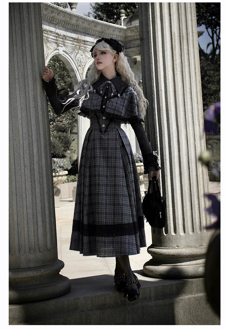With PUJI~Ming Stationery~Gothic Lolita Bustier Dress and Shawl Set Lolita Blouse