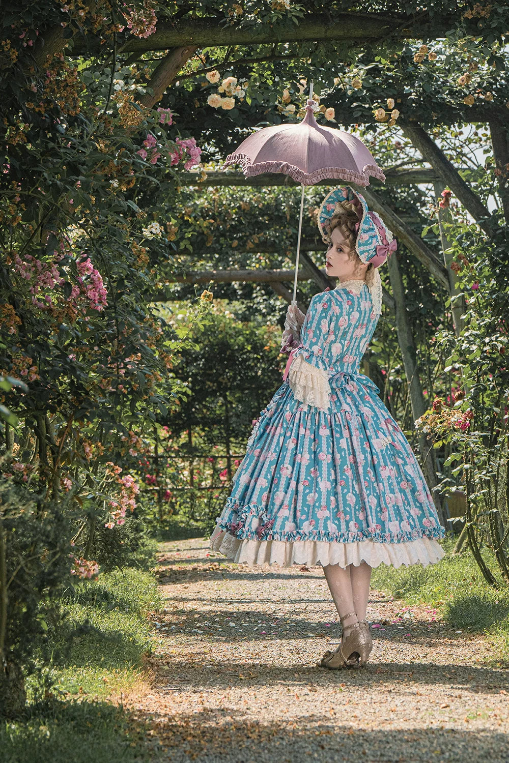 Miss Point~Lilyka Garden~Classic Lolita OP Dress Elegant Floral Wall Princess Sleeve