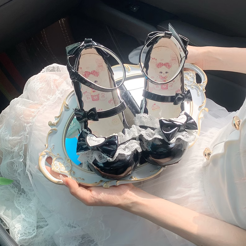 Aimee~Sakura~Sweet Lolita Heels Cute Mid-heel Mary Jane Shoes