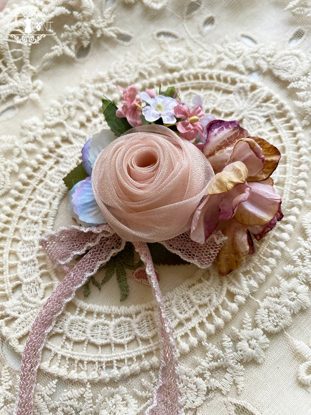 Miss Point~Sweet Lolita Accessories KC Hair Clip Brooch Waistband Cuffs